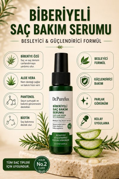 Dr.Purelux Rosemary Extract Hair Serum – Anti-Hair Loss Intensive Care with Caffeine, Biotin, and Peptide Support
