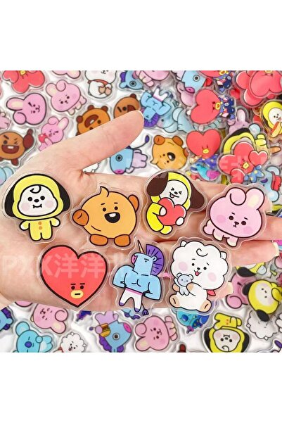 Choice3 بانداي 5 قطع عشوائية 100 قطعة BT21 BTS قطع أكريليك أحادية الطبقة 2 سم...