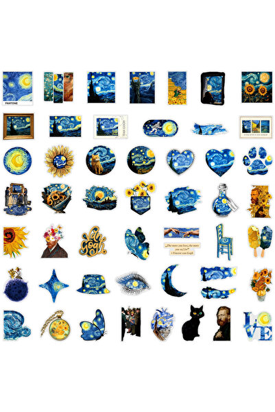 Choice1 50pcs 50/100 Pcs Ins Style Creative Oil Painting Stickers, PET Waterp...
