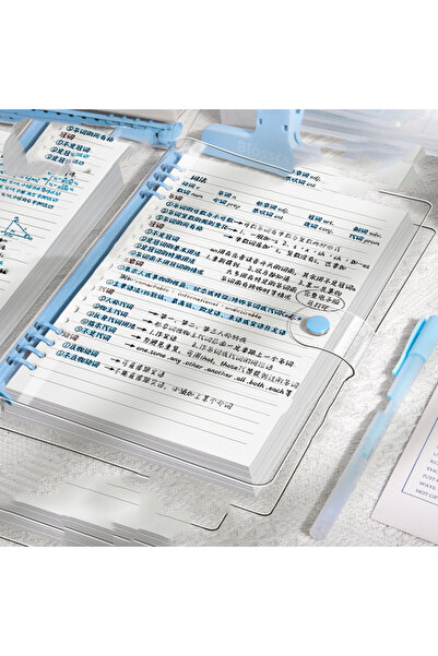 choice2 Blue 60sheets A5 Transparent Soft Leather Loose-leaf Notebooks with D...