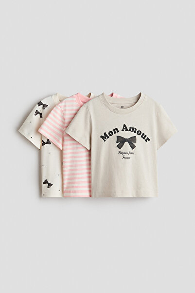 H&M 3'lü Baskılı Tişört