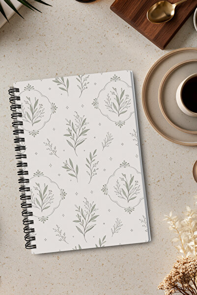 giftkonsept Elegant Leaf Motif Botanical Design A5 50 Sheets 100 Pages Spiral...