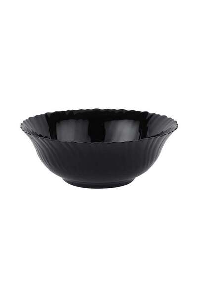 ROYALFORD 8" Opalware Salad Bowl RF11906 Black-Wave Series, Elegant Color Per...