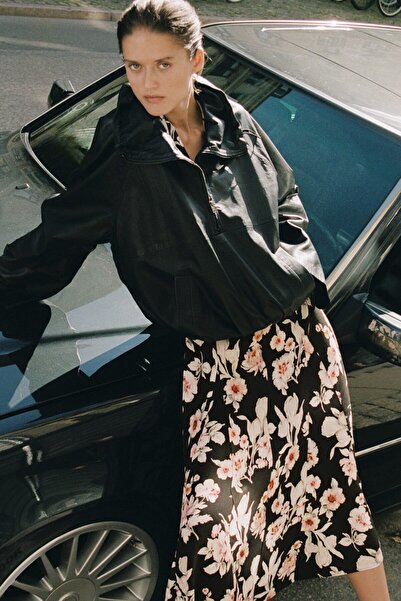 H&M Gode Pileli Krep Elbise