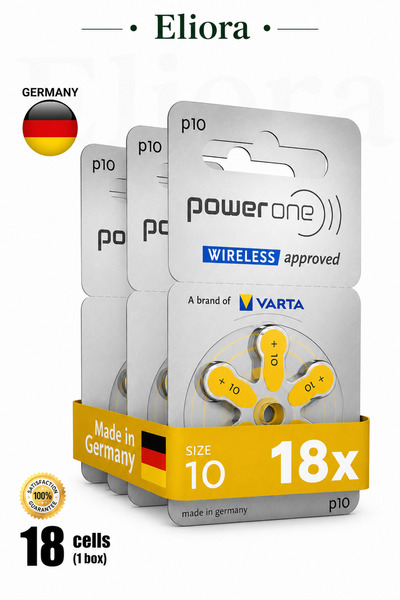 powerone بطاريات سماعات الأذن الأصلية عالية الجودة من باور ون 1.45 فولت، طراز...