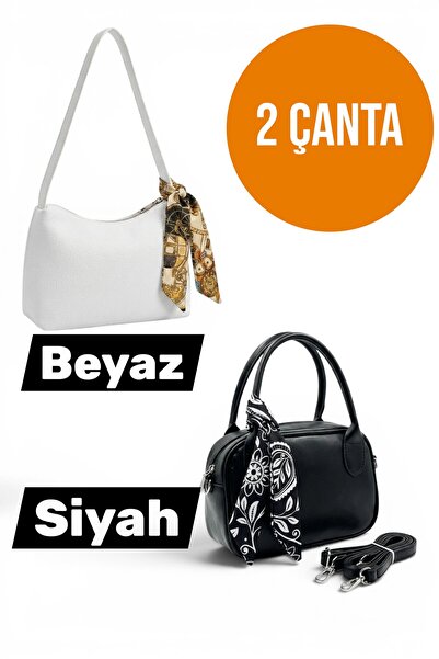 Nova Fularlı 2 Farklı Konbin Omuz Çantası