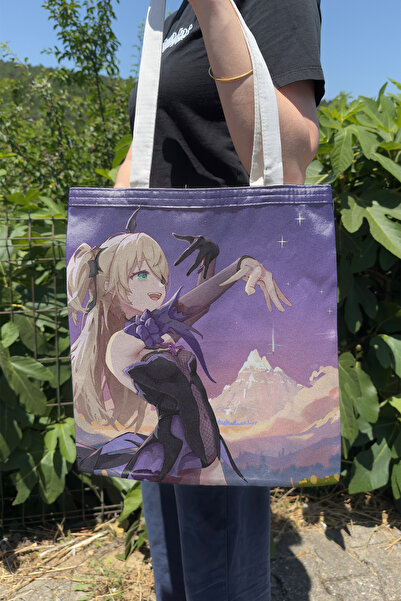 ZipZap Fischl Genshin Impact V3 Double-Sided Canvas Print Tote Bag Anime Bag