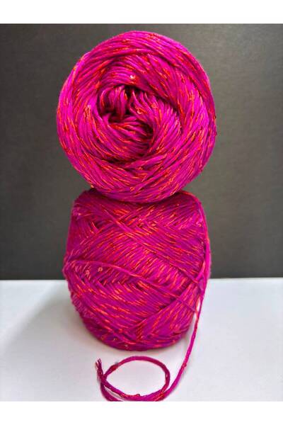 Ana&Kuzusu İplik Fuchsia, Fuchsia Sequin Mix Viscose Cotton Bamboo (100% Orga...