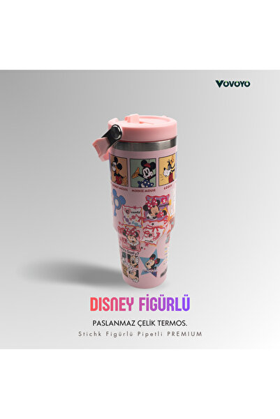 vovoyo Disney Figürlü Premium Paslanmaz Çelik Termos