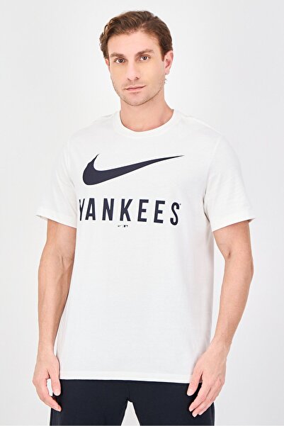 Nike Men Sportswear Fit Short Sleeve Baseball T-Shirt, White