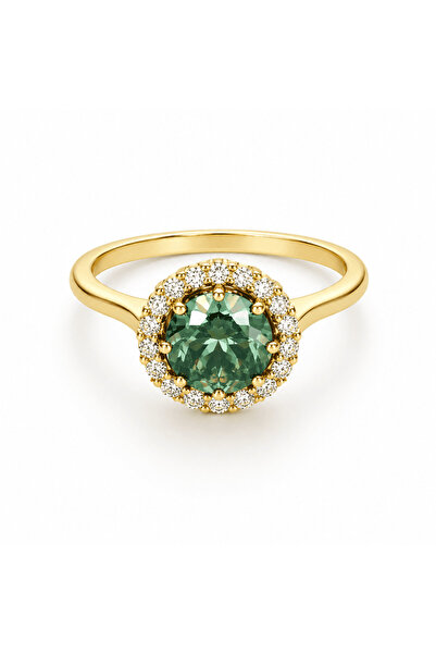 Auristore Inel aur 14K cu moissanit 1.4 ct și 18 diamante – Model Halo Elegant