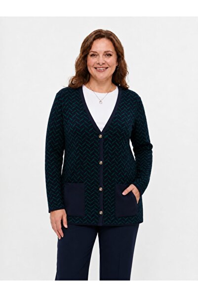 onno style women Classic Knitted Buttoned Jacket