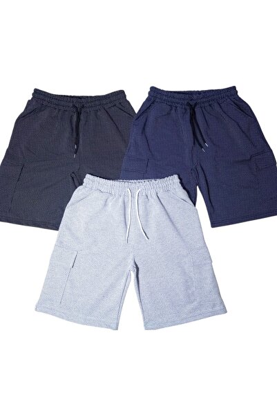 SURMARİ Set de 3 pantaloni scurți unisex, confortabili, cu buzunare cargo și ...