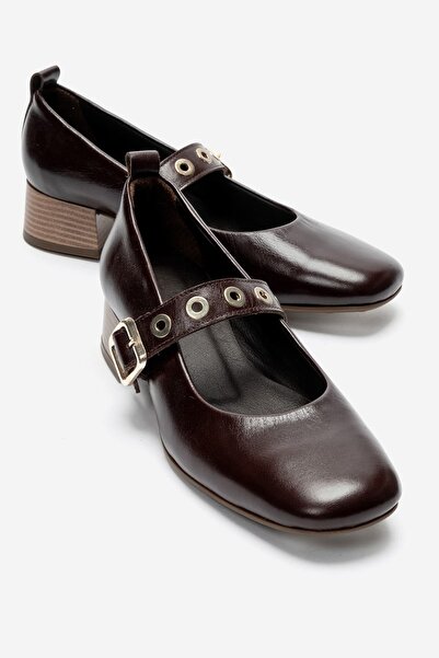 Zeynep Sıradağlı Felinia Women's Genuine Leather Shoes Claret Red