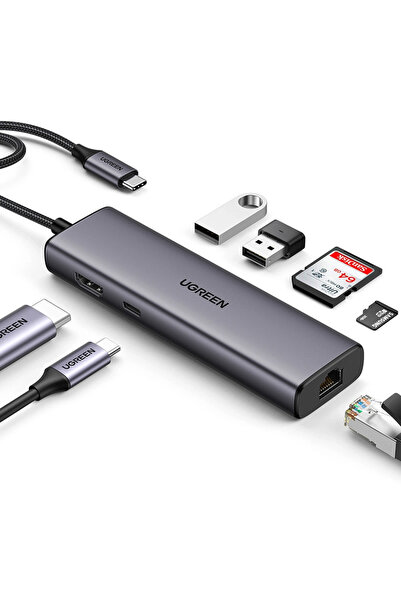 Ugreen Stație de andocare CM512 (90568) - Type-C la Type-C, 2x USB, HDMI 4K@3...