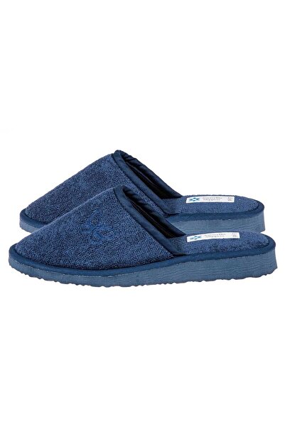 Amaryllis Slippers Γυναικεία μπλε πετσετέ παντόφλα ελληνικής κατασκευής