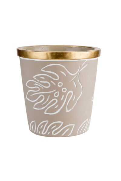 Cosy & Trendy Suport decorativ pentru ghiveci, gri, din ciment, Ø14 x 14 cm, ...