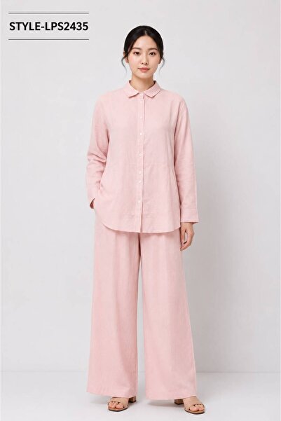LINELLE Women's Relaxed Fit Linen Blend Co-Ord Set