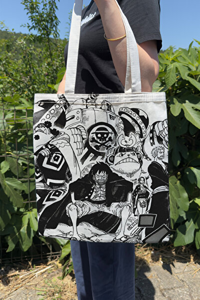 ZipZap One Piece V4 Summer and Winter Double-Sided Canvas Print Tote Bag Anim...