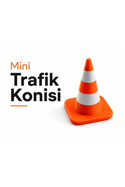 Mini Trafik Konisi | Dekoratif Trafik Dubası | Masaüstü Mini Uyarı Konisi | Eğitim ve Hobi Amaçlı