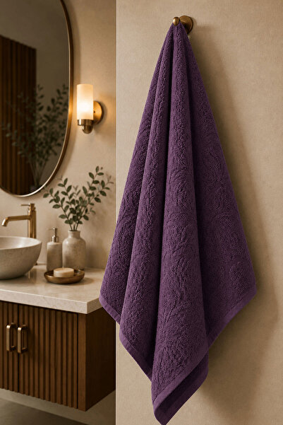 Elif Mira Large Bath Towel 90X150 cm 100% Cotton Ivy Collection 650 Gr