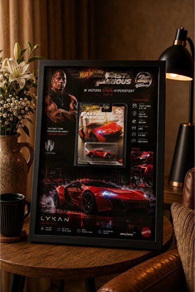 HOT WHEELS Hotwheels 1/64 ölçekli W Motors Lykan Hypersport 47.5x37.5 tablo