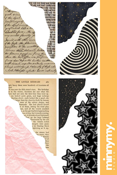Minnymy Colour Collage Collection Sticker, Çıkartma, Ajanda, Günlük, Planlayı...