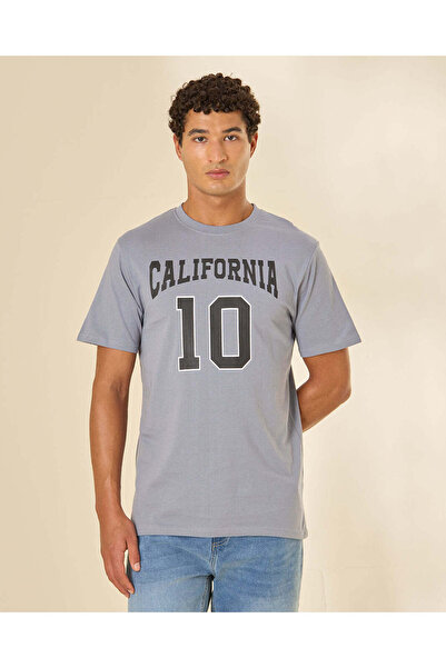 REDTAG Men Blue Graphic T-Shirt