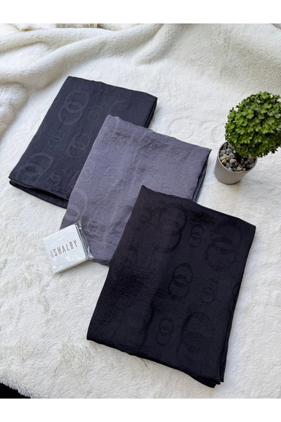 shalby Hijab Cotton Soft Textured Small & Big Loop Pattern Jacquard Shawl Set...