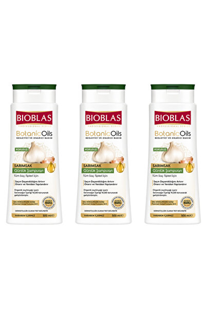 Bioblas BOTANİC OİLS KOKUSUZ SARIMSAKLI GÜNLÜK ŞAMPUAN 500ML (3 ADET)