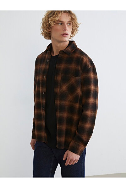LC Waikiki Vizyon New Season Regular Fit Wool Blend Plaid Men's Shirt Jacket