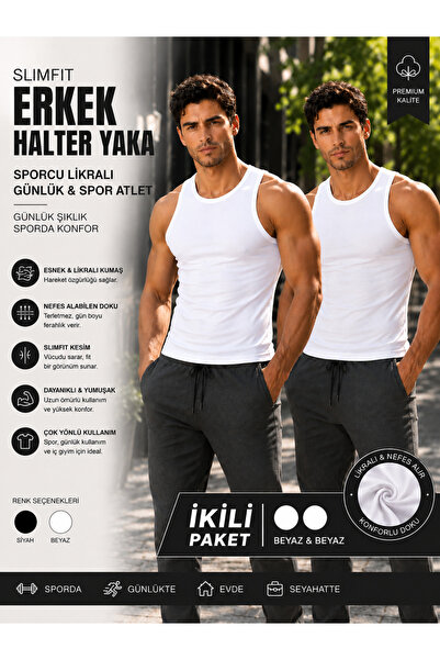 Livik قميص رياضي رجالي من Slimfit بياقة هالتر مصنوع من الليكرا للاستخدام اليو...