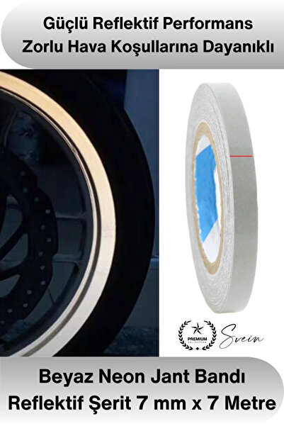 Svein #NeonBant Beyaz Neon Jant Bandı Reflektif Şerit 7mm 7 Metre Motosiklet ...