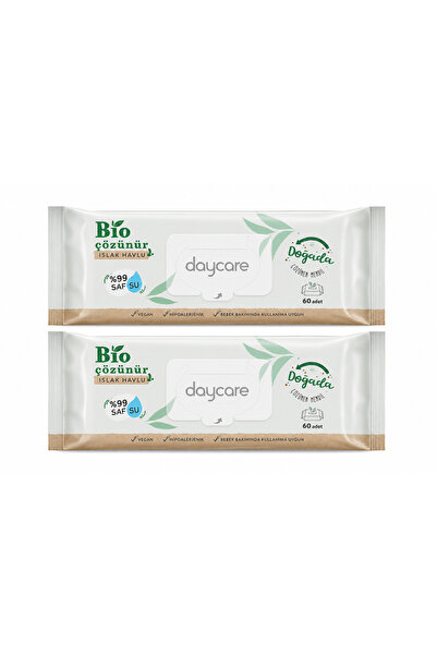 Daycare Biodegradable Wet Towel 99% Pure Water 60 Sheets X2 (120 Sheets) Suit...