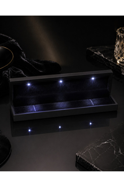 by hakan şahin black design Premium LED Işıklı Bileklik Tesbih Kutusu / Siyah...