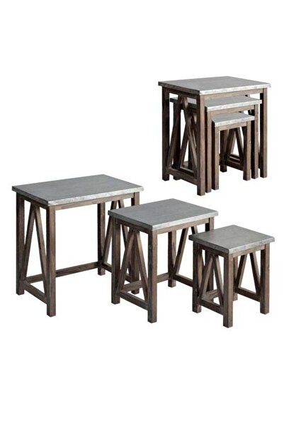 Crestview Collection طقم طاولات خشبية ريفية من نيوهارت مكون من 3 قطع