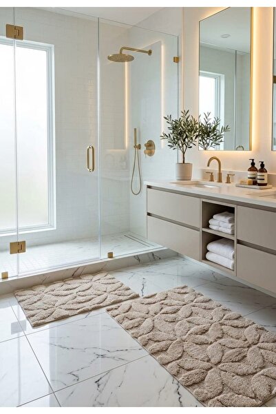 HANN HOME COLLECTION Hann Daisy 2'li Banyo Takımı Bej