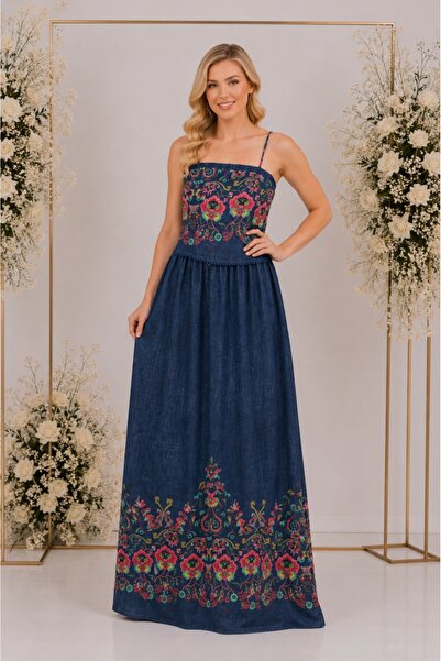 OEM Rochie moderna de nuanta bleumarin, design cu aspect de blug