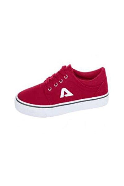 OEM Tenis clasic din material de panza rosu, cu talpa flexibila, joasa