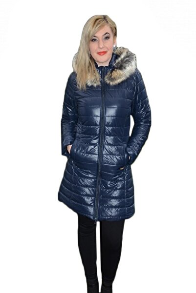 OEM Jacheta Hunia matlasata ,gluga cu insertii de blanita ,nuanta de bleumarin