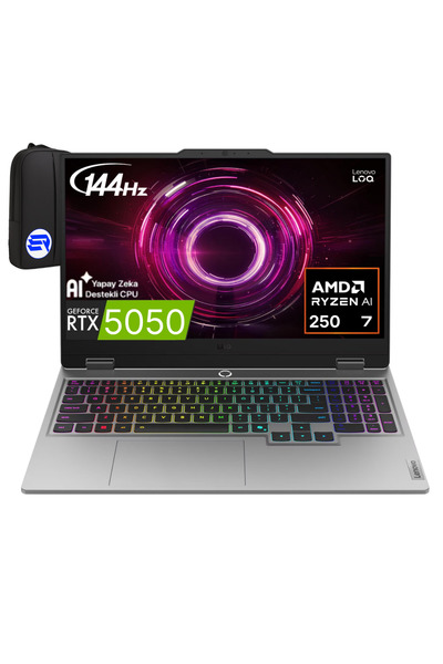 LENOVO LOQ Ryzen 7-250 16GB 1TB SSD 15.6" FHD 144Hz RTX5050 Windows 11 Pro 83JG008VTREP3 + ElektroPasaj Çanta