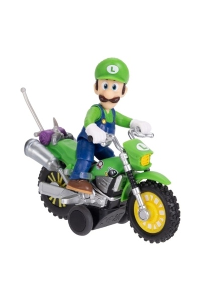 Jakks Figurină articulată Luigi din filmul Super Mario Galaxy cu vehicul (mot...