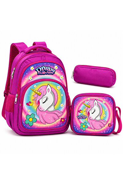 Sentor Unicorn Primary School Backpack, Lunch Bag and Pen Holder 3-Piece Set