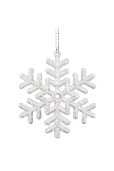 Danex Decoratiune brad fulg de zapada, set 3 bucati, 8cm, alb,