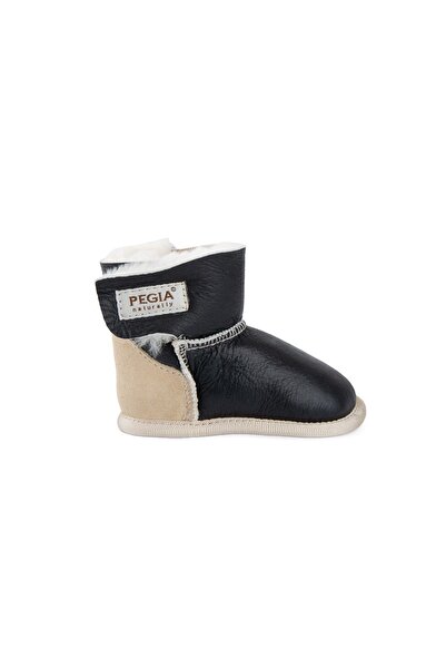 Pegia Genuine Fur Velcro Baby Booties 141222 Beige