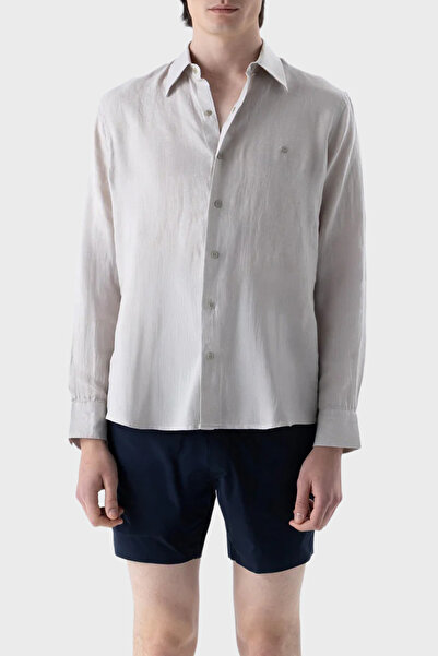 Isaora 100% Cotton Regular Fit Long Sleeve Shirt Men's Shirt Isr4107 Beg
