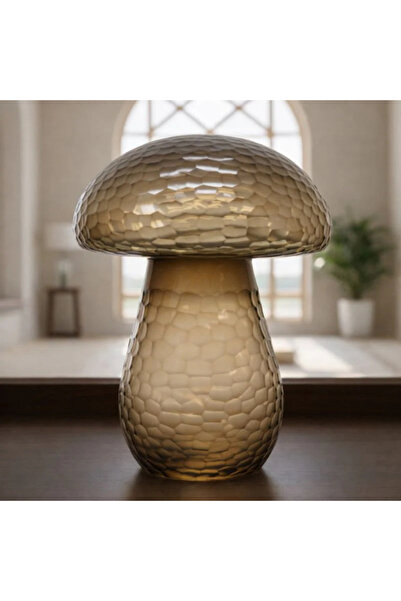 Generic Brand Gc-24/1219 Decorative Glass Mushroom - 37X31 cm - Smoky Brass