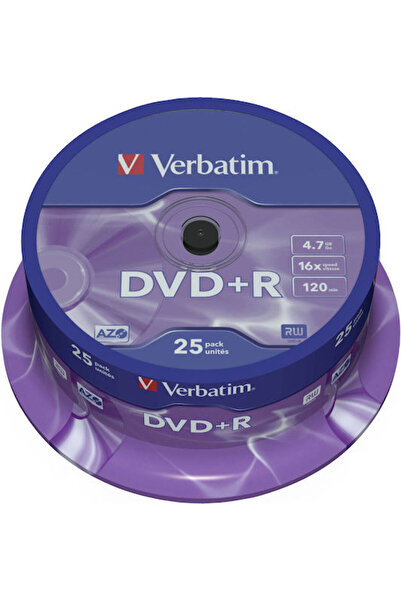 Verbatim Εγγράψιμο DVD+R 16x 4.7GB Κουτί 25 τεμαχίων Κωδικός: 43500