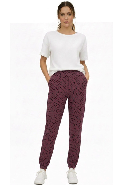 Merlot Pocket Detailed Relaxed Fit Viscose Trousers Score