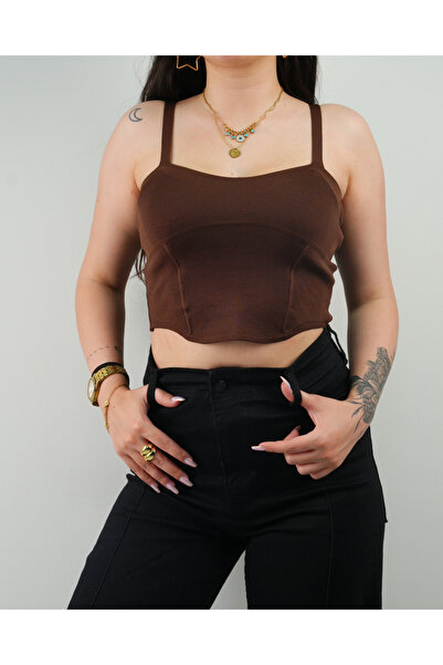 MODAMIZ SENSİN İNCE ASKILI TRİKO CROP